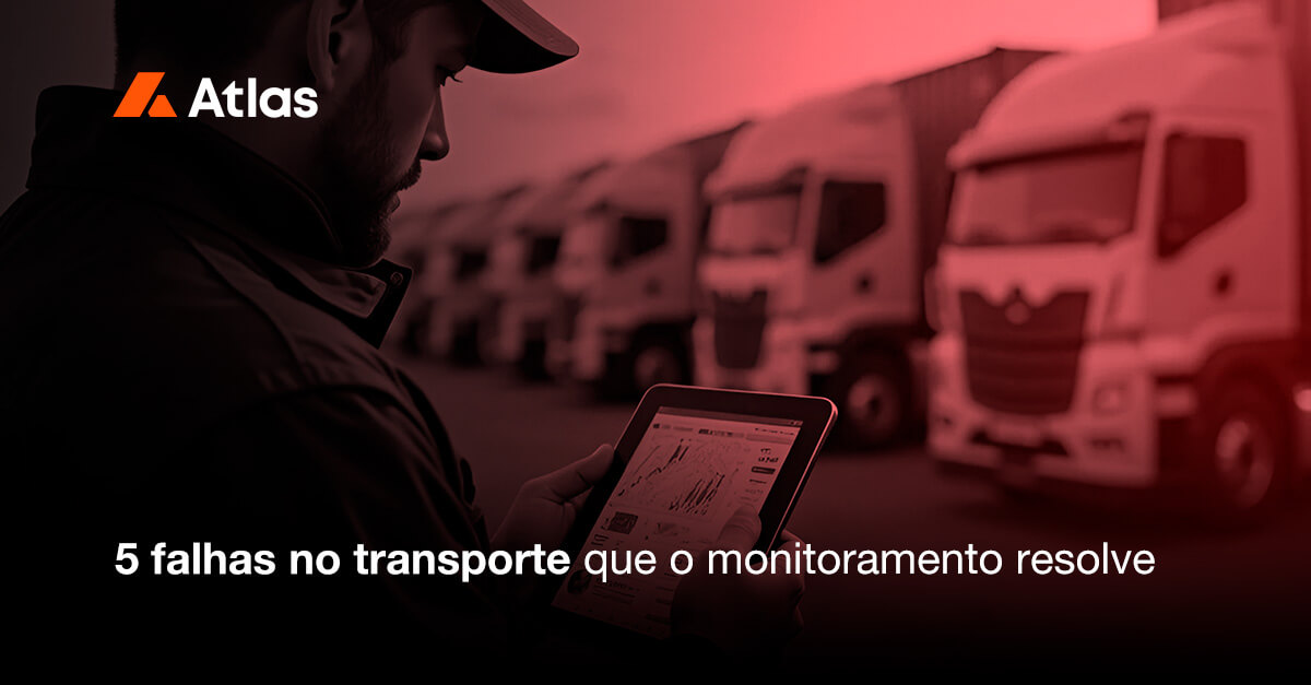 falhas no transporte e a imagem possui o texto 5 falhas no transporte que o monitoramento resolve